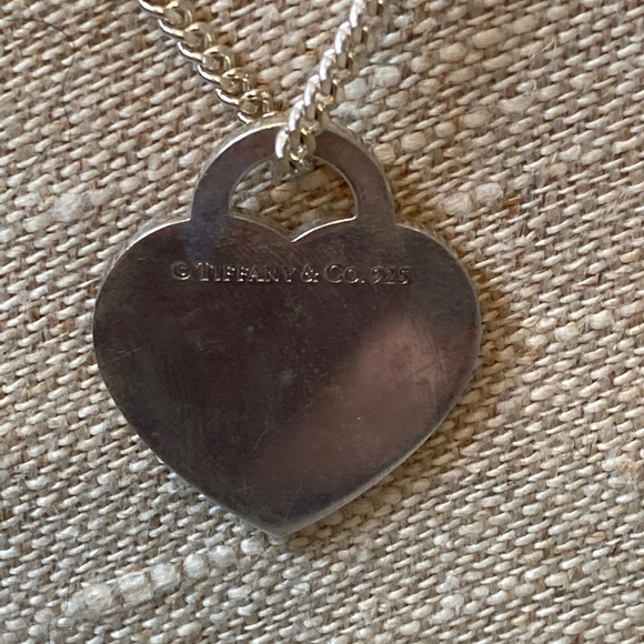 Tiffany Jumbo Heart Tag on Silver 20” Chain - Picture 2 of 11